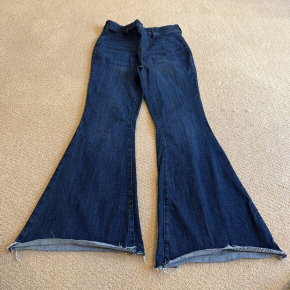 Judy Blue Jeans Pull On Super Flare Boho Hippie Raw Hem Size 11 / 30 #JP88136 - Picture 5 of 14